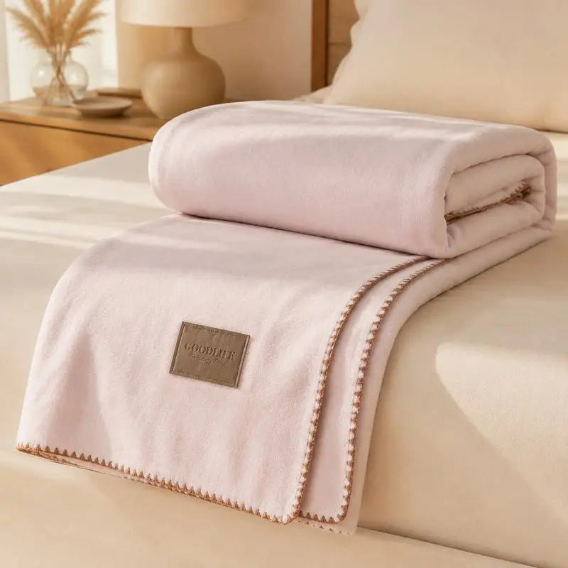 Fall Winter Simple Solid Artificial Lambswool Blanket Thickened Warm Multi-functional Blankets Soft Skin-friendly Cozy Blanket