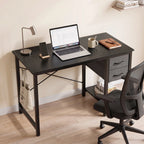 MCQ 40 Inch Standing Office Computer Desk with Drawers and Side Hook Ergonomic Gaming Desk With Storage X‑Frame Stability For Home Office Small Space