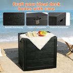 35 Gallon Large Outdoor Resin Storage Box With Lockable Lid - Heavy-Duty Deck Box For Patio Furniture Cushions, Pool Accessories