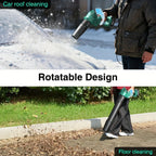 Taskstar Leaf Blower for Lawn 550CFM Electric Cordless Small Blower with Swivel Head, 2*4000mAh Battery & Charger 21V Airblower for Clean Car Patio Yard, Blowing Leaves / Dust Removal