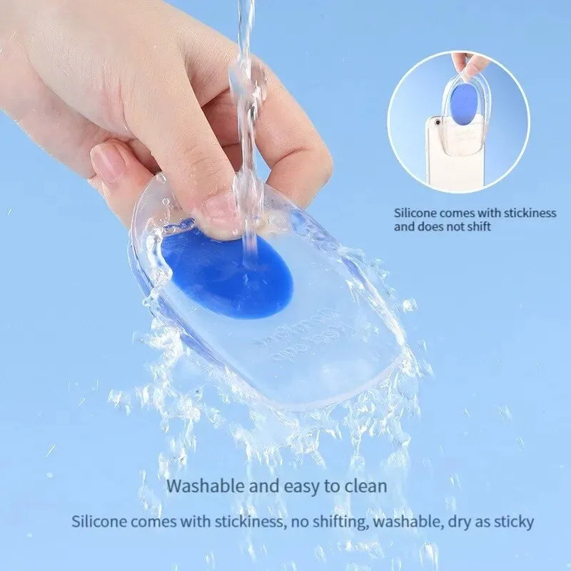 1 Pair Silicone Heel Pad Thickened Sports Cushioning U-Shaped Half Size Pad Non-Slip Invisible Inner Increase Insole