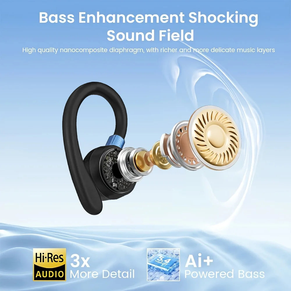 K09 Wireless Earphones Bluetooth Earbuds Dual Ear In-Ear Headphones with Digital Display Noise Reduction for Business And Sports