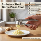 Stainless Steel Garlic Press, Manual Garlic & Ginger Crusher Kitchen Tool