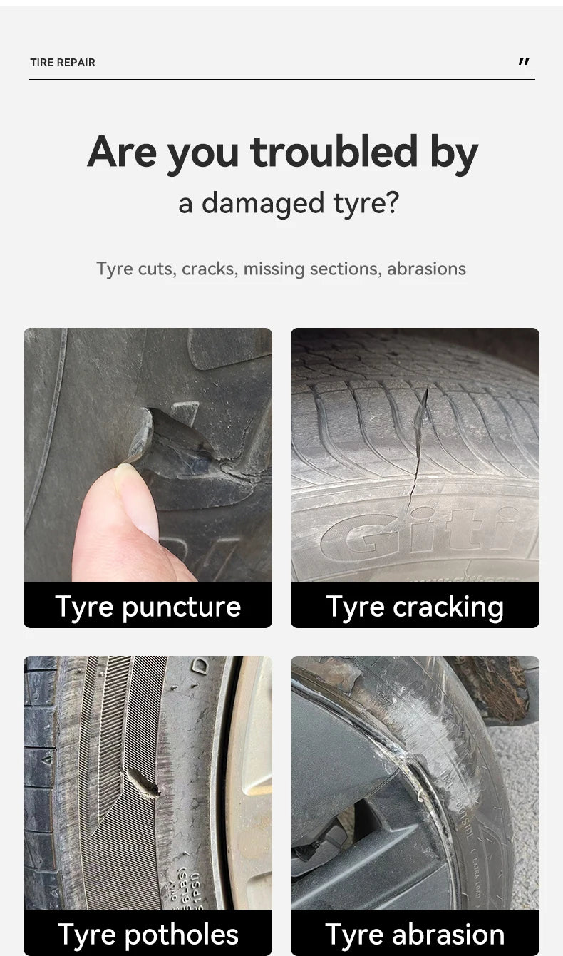 Tire Repair Glue Waterproof & High Temperature Resistant Black Sealing Waterproof And High-Temperature Resistant Repair Adhesive