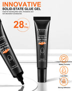Solid Nail Glue Nail Tips Gel for Press On Nails,Acrylic Nail Gel for Manicure Extension,False Nails Adhesive Glue Long Lasting