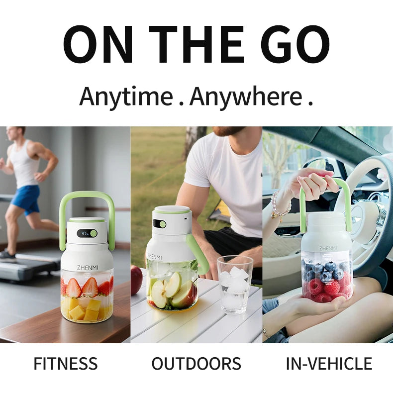 Holidays and Birthdays Blender for Shakes & Smoothies! ZHENMI BPA-Free Cordless Blender, 33oz, Ice Crushing, USB Rechargeable,