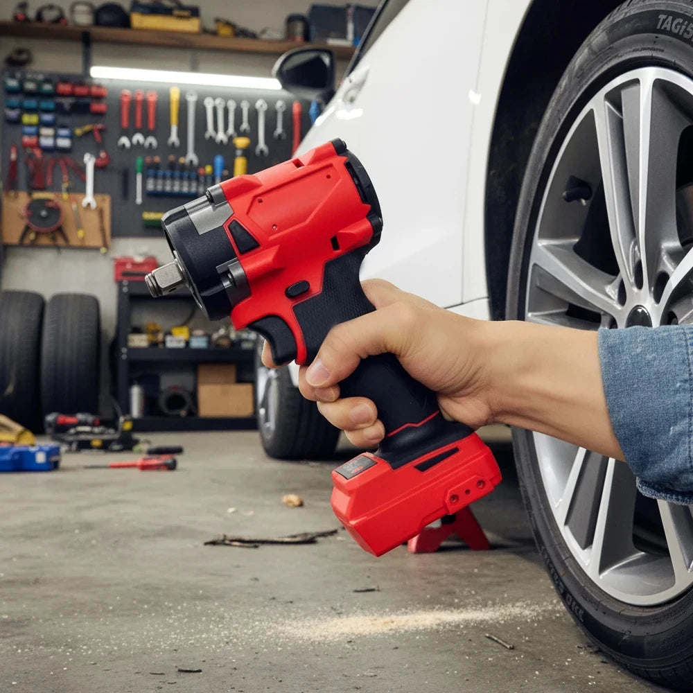 Brushless Impac Wrench 500N.m Electric Driver 1/2" Repair Cordless Screwdriver 4 Gears Power Tools for Milwaukee 18V Battery