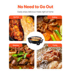 SucceBuy Electric Hot Pot 5 L Double-flavor Shabu Shabu Pot Non-Stick Electric Cooker with Divider Glass Lid for 6-10 People