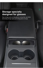 For Tesla Model 3 Model Y Accessories 2023 Central Control Armrest Box Phone Pocket Car Glasses Case Storage Tray Auto Parts