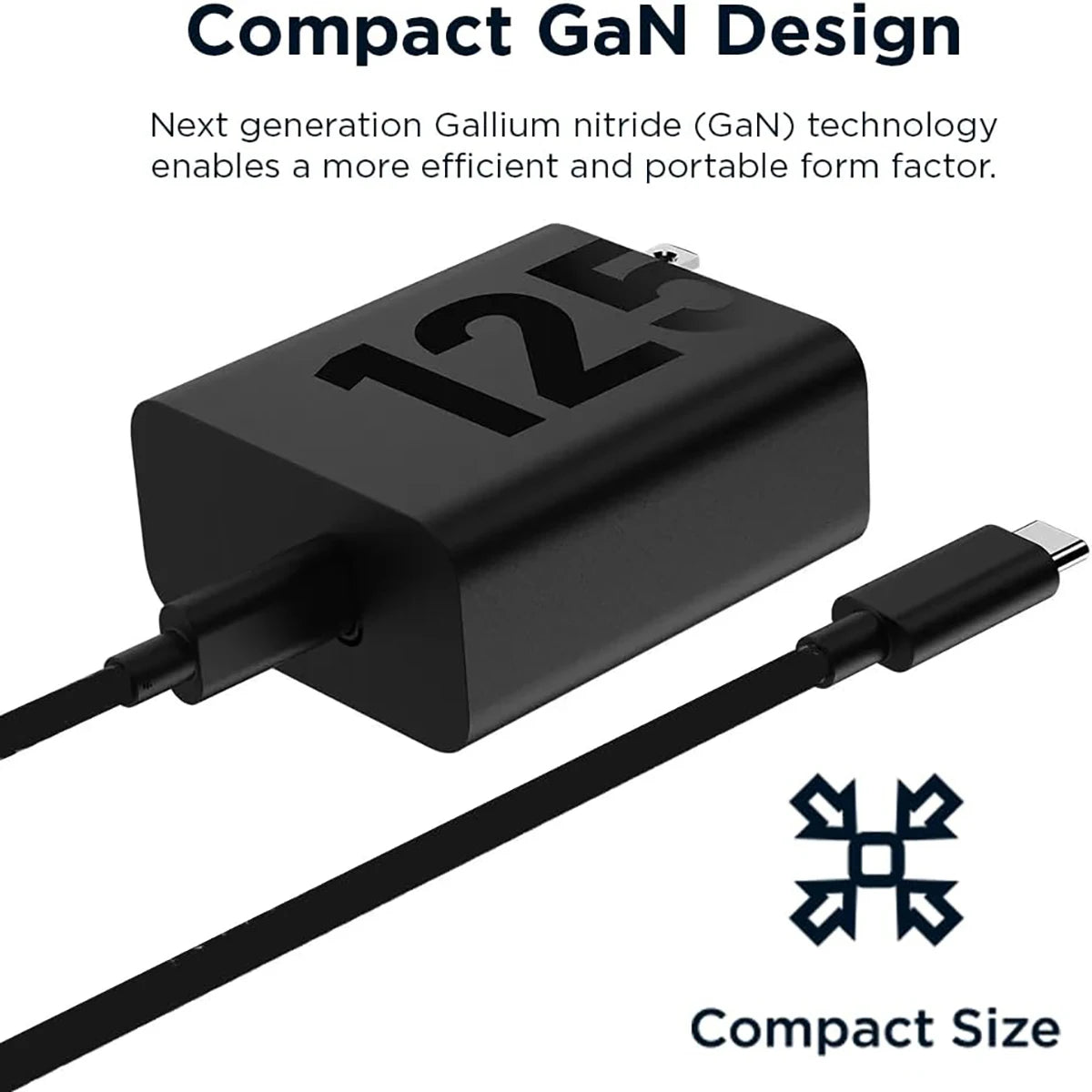 125W TurboPower GaN Fast Charger USB C Laptop Wall Adapter With 3.3ft Type C Cable For Moto Edge 50 Ultra 30 Pro PD3.0 PPS Charging Block For MacBook Pro Air Samsung S26 S25 Lenovo