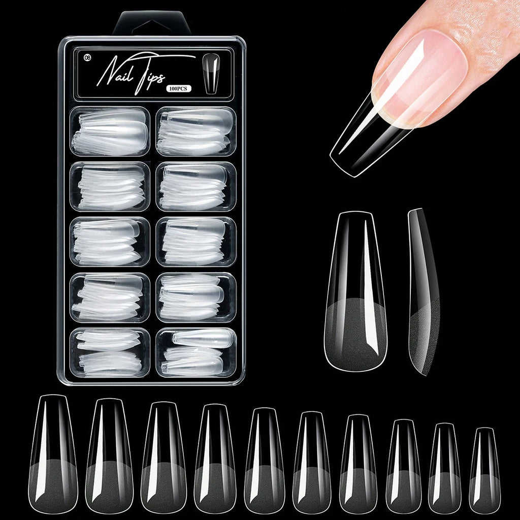 100/320/600Pcs Short Almond Nail Tips Soft Gel Nail Tips Full Cover False Nail Tips For Acrylic Nails  Salon Home Press On Nails