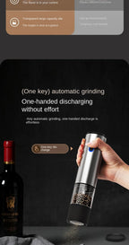 1pc/2pcs Electric Salt and Pepper Grinder Automatic Rechargeable Pepper Mill Shakers External Adjustable Coarseness Kitchen