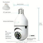 2Pc Ease Life APP-Light Bulb Security Cameras Outdoor Wireless WiFi Camera 5GHz, 360 Degree, E27 Light Socket Screw In Securi