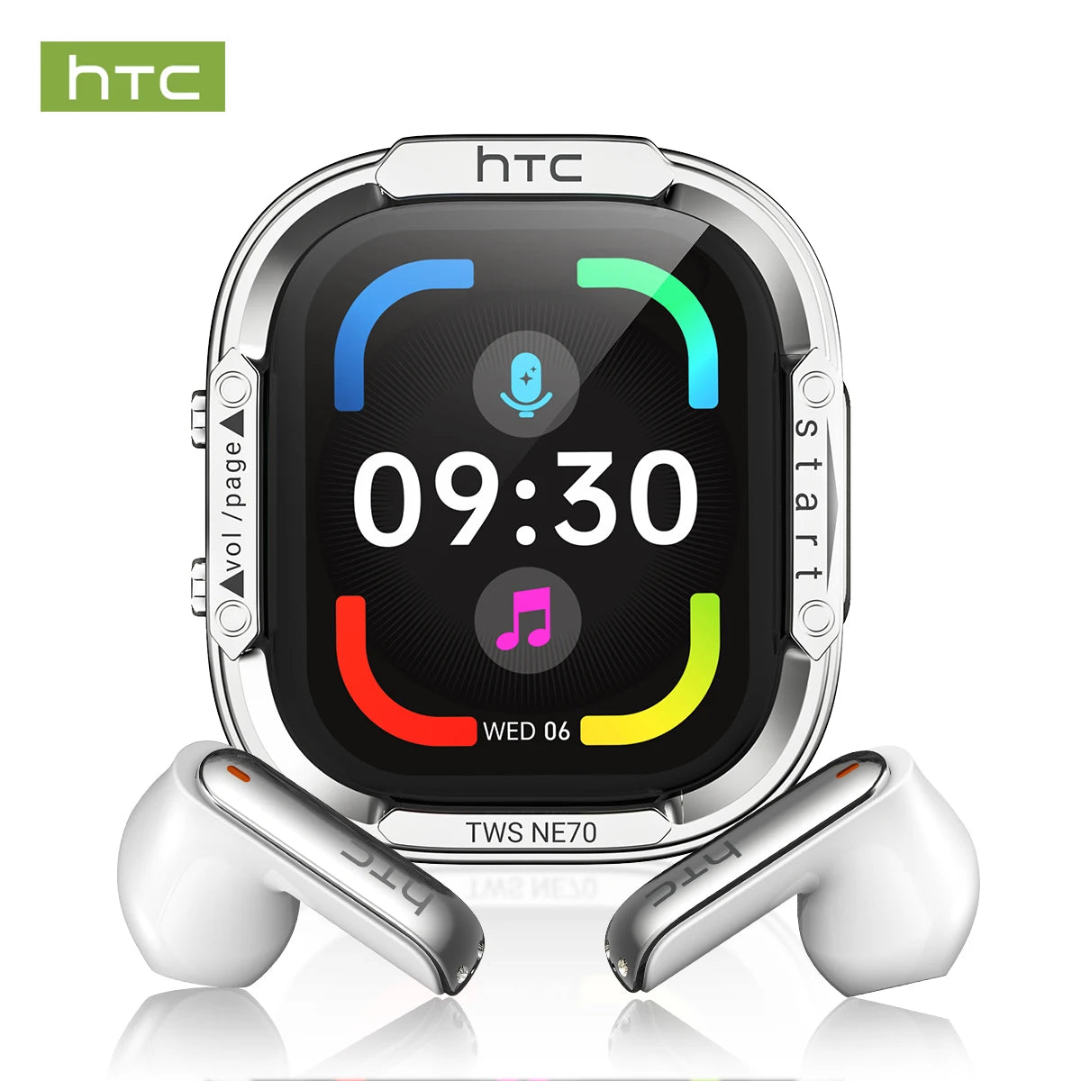 Wireless Headphones Bluetooth HTC NE70 Earphones Microphones Earbuds AI Translator 30Hours of Battery Life Full HD LCD
