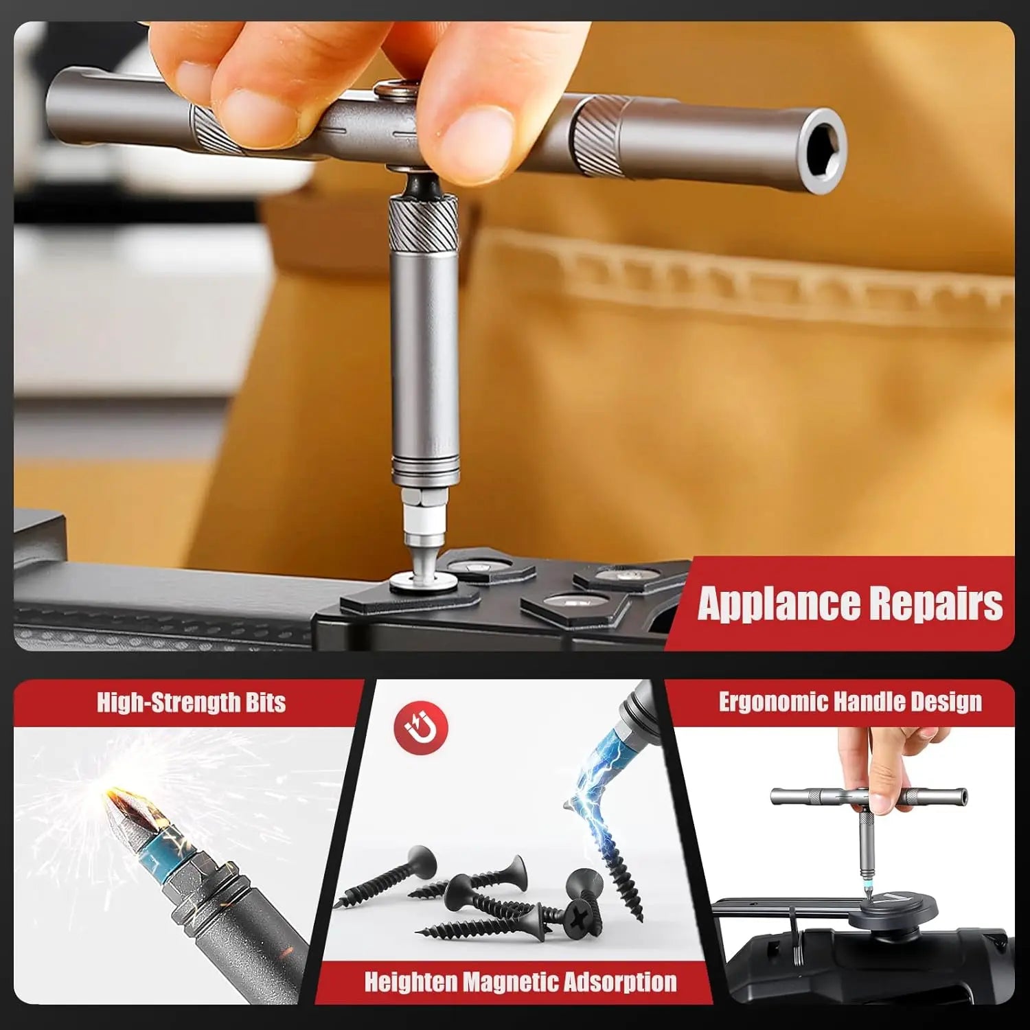 VMAN 24in1 Multifunction Ratchet Screwdriver Set Multi Magnetic Bits Mini Repair Tool Kit Household Tool For PC & Desk Etc.