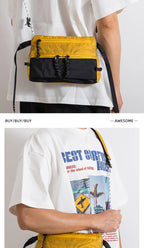 Outdoor Sports Crossbody Sling Bag Nylon Retro Waterproof Tear-Resistant for Cycling Running Hiking Outdoor Essentials
