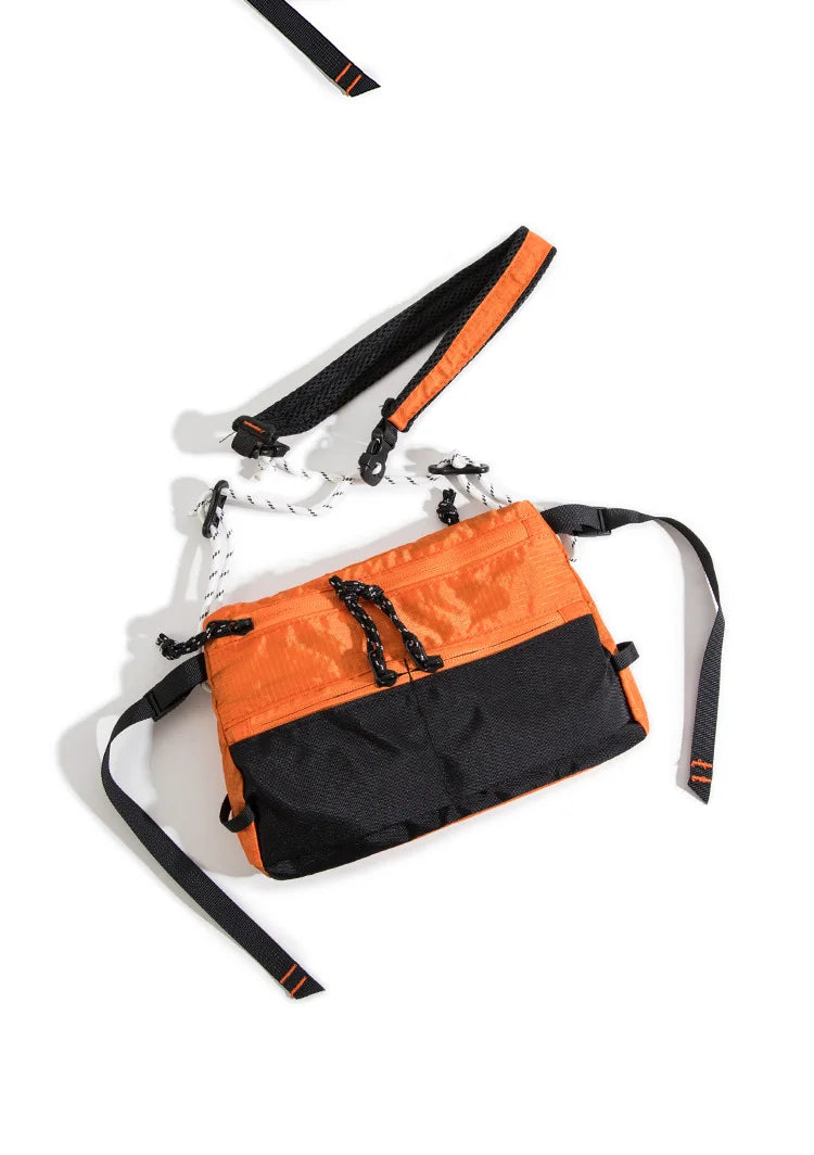 Outdoor Sports Crossbody Sling Bag Nylon Retro Waterproof Tear-Resistant for Cycling Running Hiking Outdoor Essentials