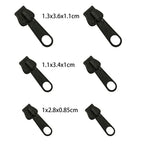 Black 6pcs Instant Zipper Universal Instant Fix Zipper Repair Kit Replacement Zip Slider Teeth Rescue New Design for DIY Sew