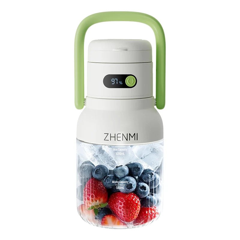 Holidays and Birthdays Blender for Shakes & Smoothies! ZHENMI BPA-Free Cordless Blender, 33oz, Ice Crushing, USB Rechargeable,