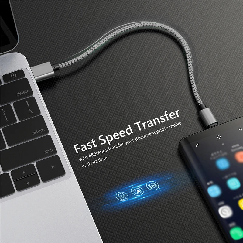 Flash sale USB A to Type C Charging Cable Nylon Data Cable Fast Charger For Huawei Samsung Android phone Type C Charging Device 1M 2M 3M