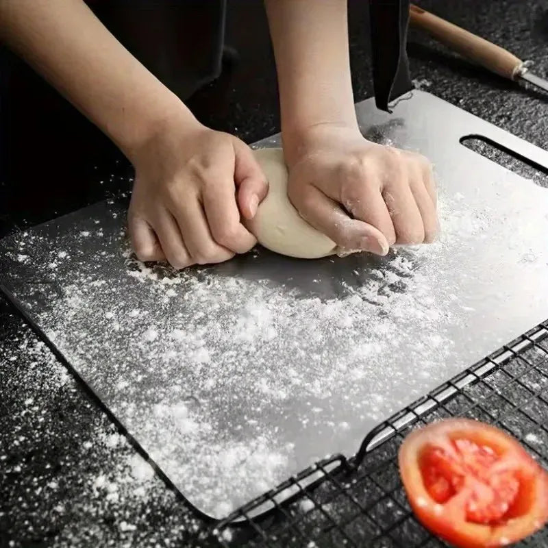 304 Food Grade Stainless Steel Cutting Board Thickened Double Sided Portable Kitchen Chopping Board for Fruit And Meat