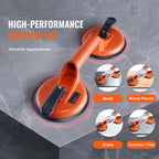SucceBuy 4.7" 2Pack 330 lbs Glass Vacuum Suction Cup Vacuum with Aluminum Handle for Glass Granite Tile Metal Wood Panel Lifting