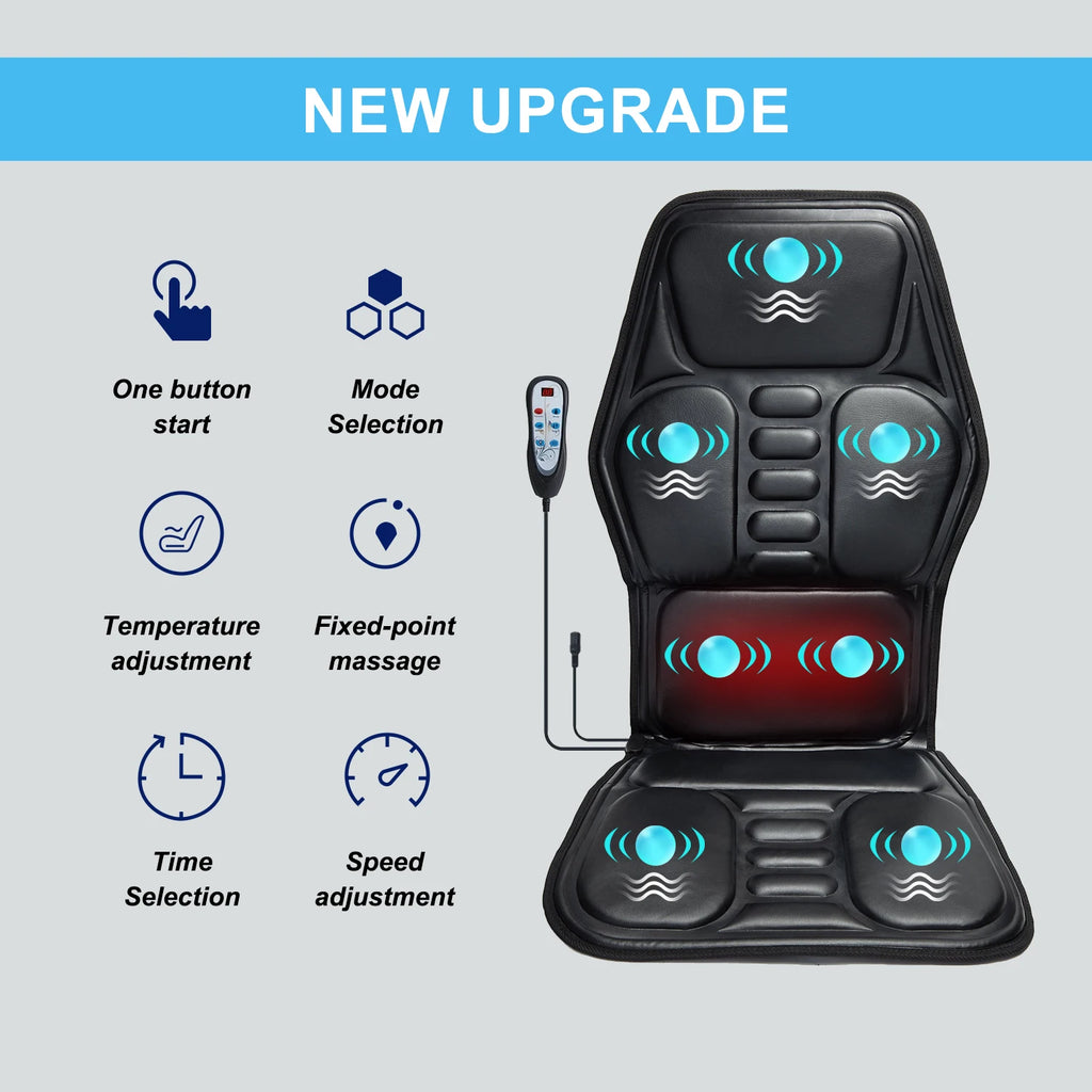 Vibration Back Massager Seat Cushion with Heat,Massage Chair Pad,Chair Massager for Pain Relief at Office/Home,Gifts for Parents
