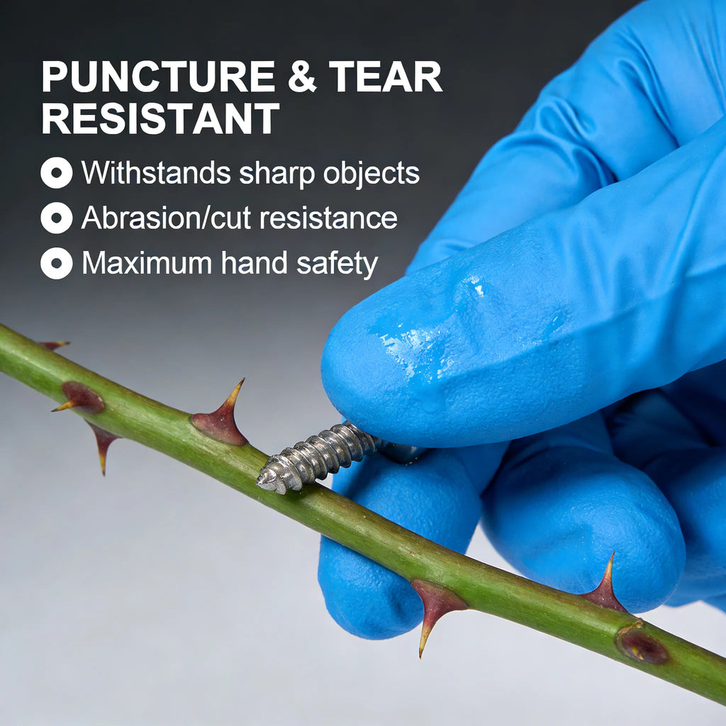 Disposable Nitrile Gloves 100PCS Powder Free Latex Free Puncture Resistant for Kitchen Cleaning Industrial Use