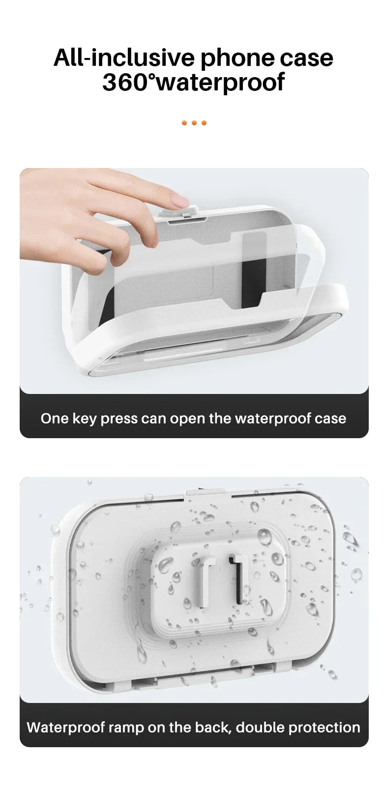 Fixed Universal Waterproof and Anti-fog Mobile Phone Case for Bathroom Shower Phone Holder Waterproof Can Touched Shower Phone
