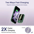 2-in-1 Wireless Magnetic Power Bank Fast Charging Portable PD 22.5W 10000mAh LED Power Display for iPhone 17/16/15/14 Samsung