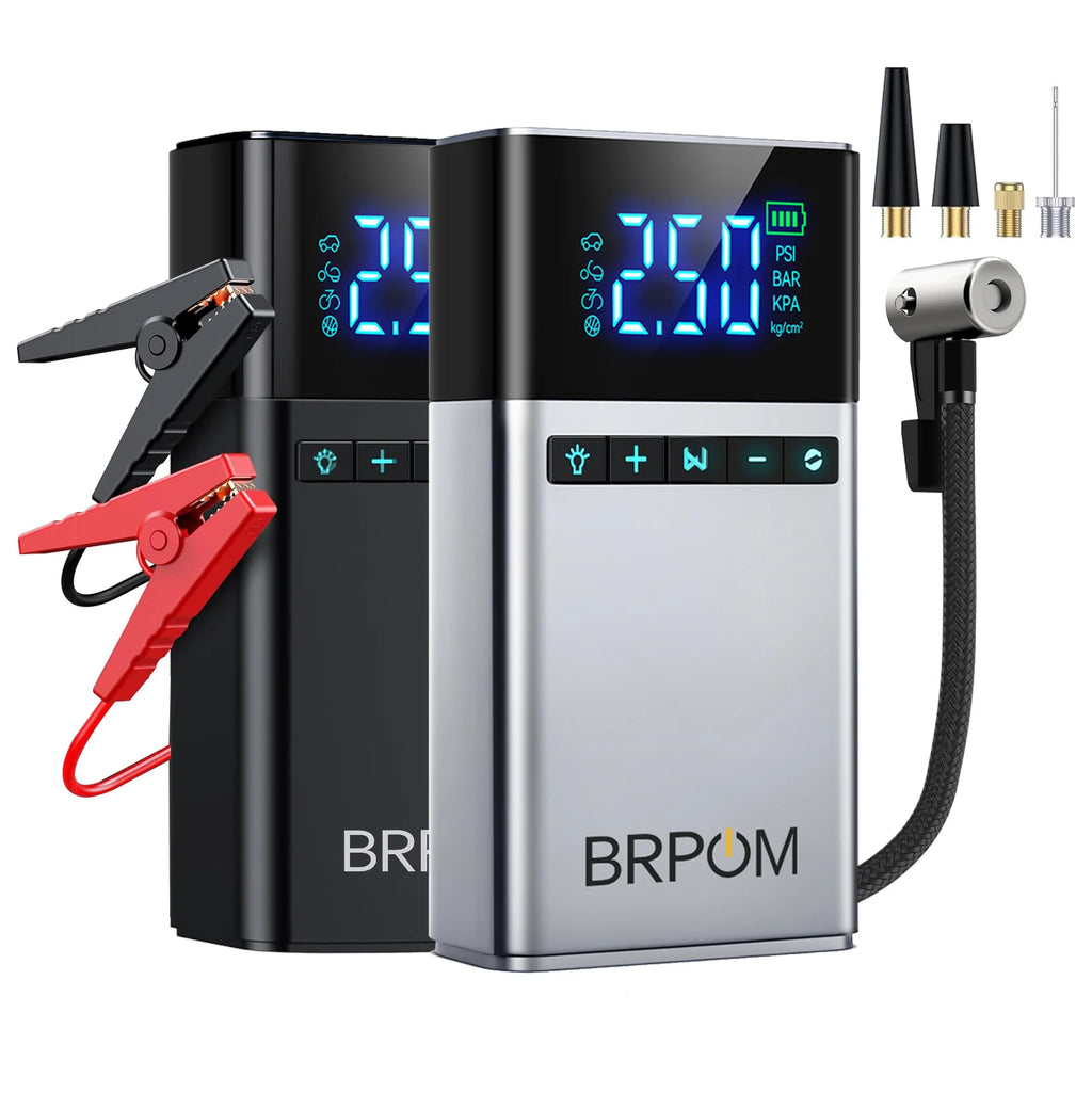 4 In 1 Jump Starter Air Compressor Power Bank LED Light 12000mAh 150PSI Wireless Electric Pump For Outdoor Travel Car Electronic