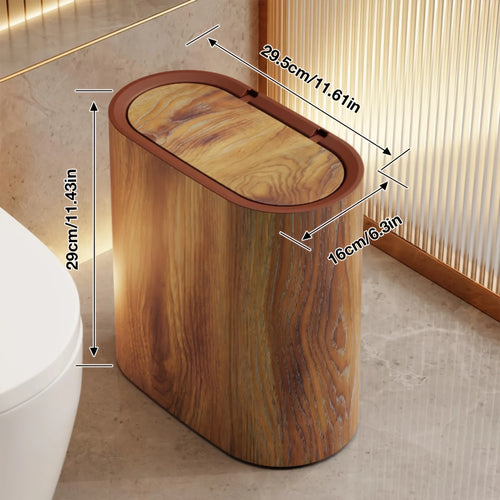1pc Trash Can - 3.7 Gallon Dual Barrel, Odor Resistant, Easy To Clean, Rust Resistant, Ideal For Bathrooms, Kitchens, Offices