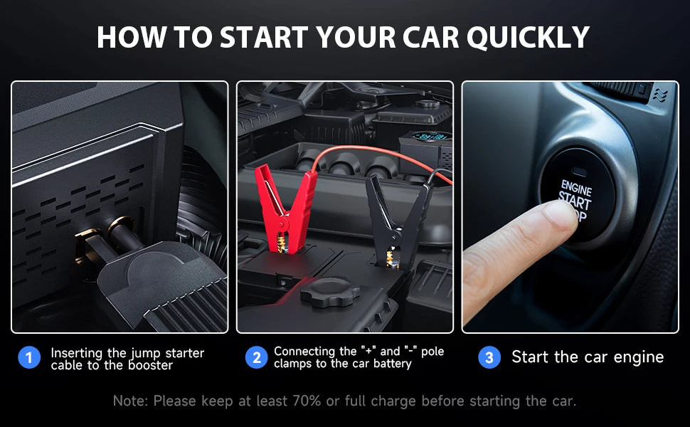 Jump Starter with Air Compressor, 4000A 150PSI Battery Jumper Starter Portable (9.0 Gas/8.0L Diesel)