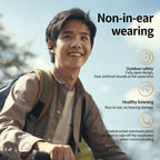 Sports Bluetooth Ear Clip Headphones LED Mirror Screen, HiFi Lossless Sound, Noise Cancelling, Soft Silicone Comfort Earphones