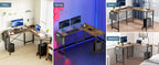 JHK Gaming Corner 50 Inch Office Writing PC Wooden Table with CPU Storage Shelf & Side Bag for Home Office Bedroom Small Space