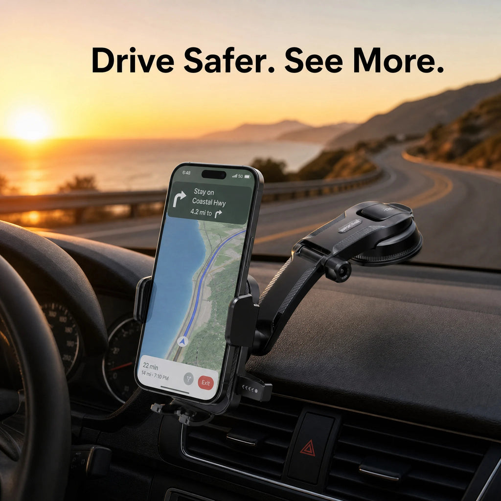 Car Phone Holder – Nano Flexible Silicone, 360° Rotation, Doesn't Block Screen, Compatible with iPhone Series for iPhone 17