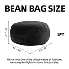100CM×100CM×60CM, adult beanbag chair with padded beanbag inside, memory foam chair, soft flannel washable cover, ideal reading seat for bedrooms and dorms.
