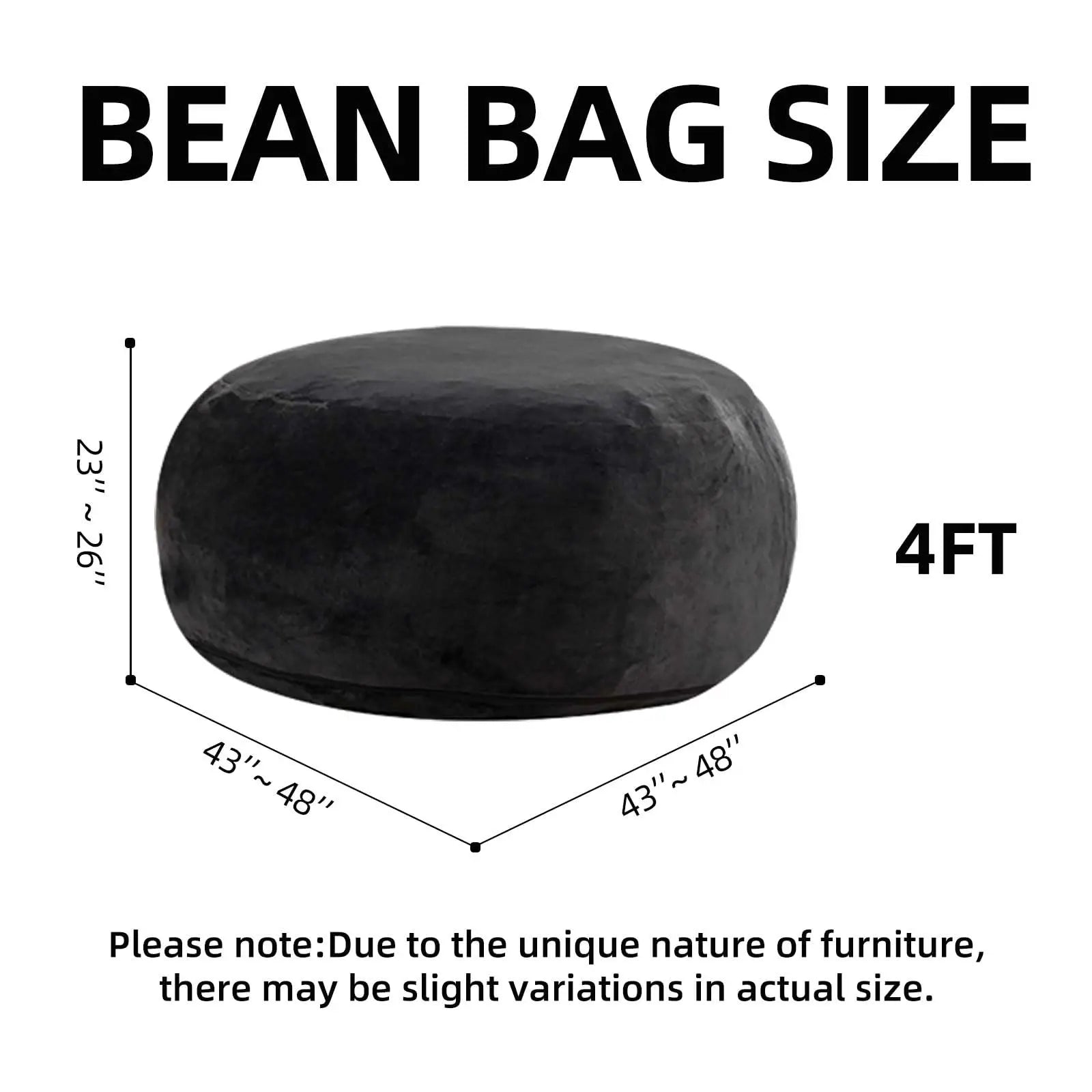 100CM×100CM×60CM, adult beanbag chair with padded beanbag inside, memory foam chair, soft flannel washable cover, ideal reading seat for bedrooms and dorms.