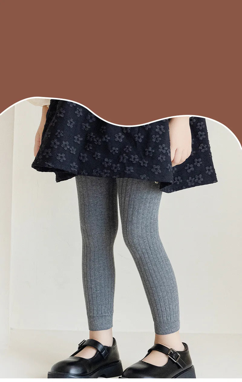 New Spring Autumn Baby Pants Toddler Girl Leggings Tights Solid Cotton Stretch Kids Children Knitting Trousers 1-10 Years