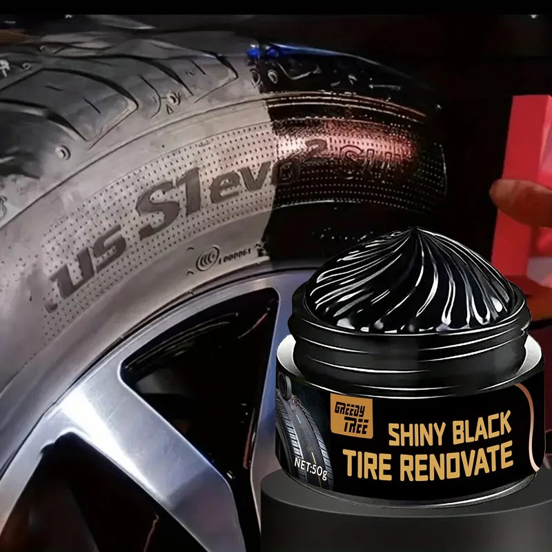 Professional Car Tire Shine Wax – 30-Day UV Protection & Waterproof Coating, Restores Black Finish & Prevents Cracking