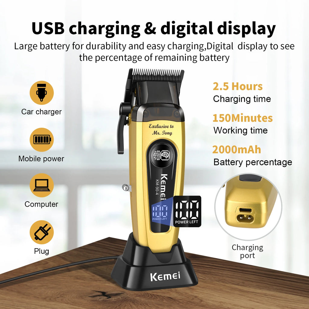 Hair Clippers for Men, Cordless Barber Clippers with LED Display 2299Hair Trimmer with Charging Base Professional Hair Clippers for Men, Cordless Barber Clipper T-Blade Beard Trimmer Foil Shaver Set, Rechargeable Electric Fad