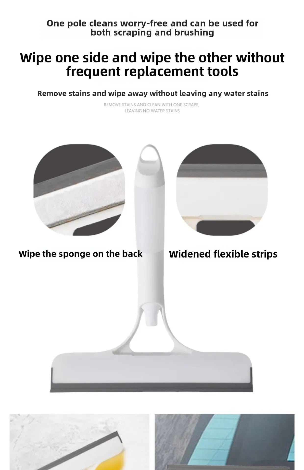 3-in-1 Silicone Shower Squeegee Wiper Hand-held Spray Window Wiper with Nozzle Watering Can Bathroom Mirror Glass Cleaning Tool