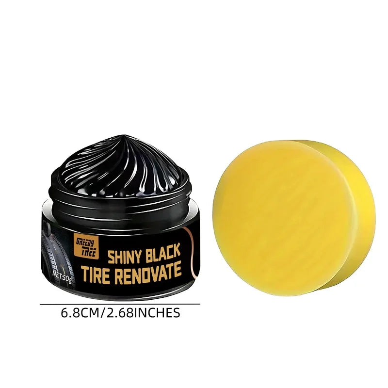 Professional Car Tire Shine Wax – 30-Day UV Protection & Waterproof Coating, Restores Black Finish & Prevents Cracking