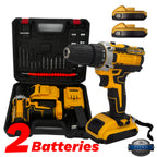 24-Piece Set Dual-Speed Dual-Battery Charger Lithium Drill Kit with LED Light And Carry Case - Electric Screwdriver with Tool Bo
