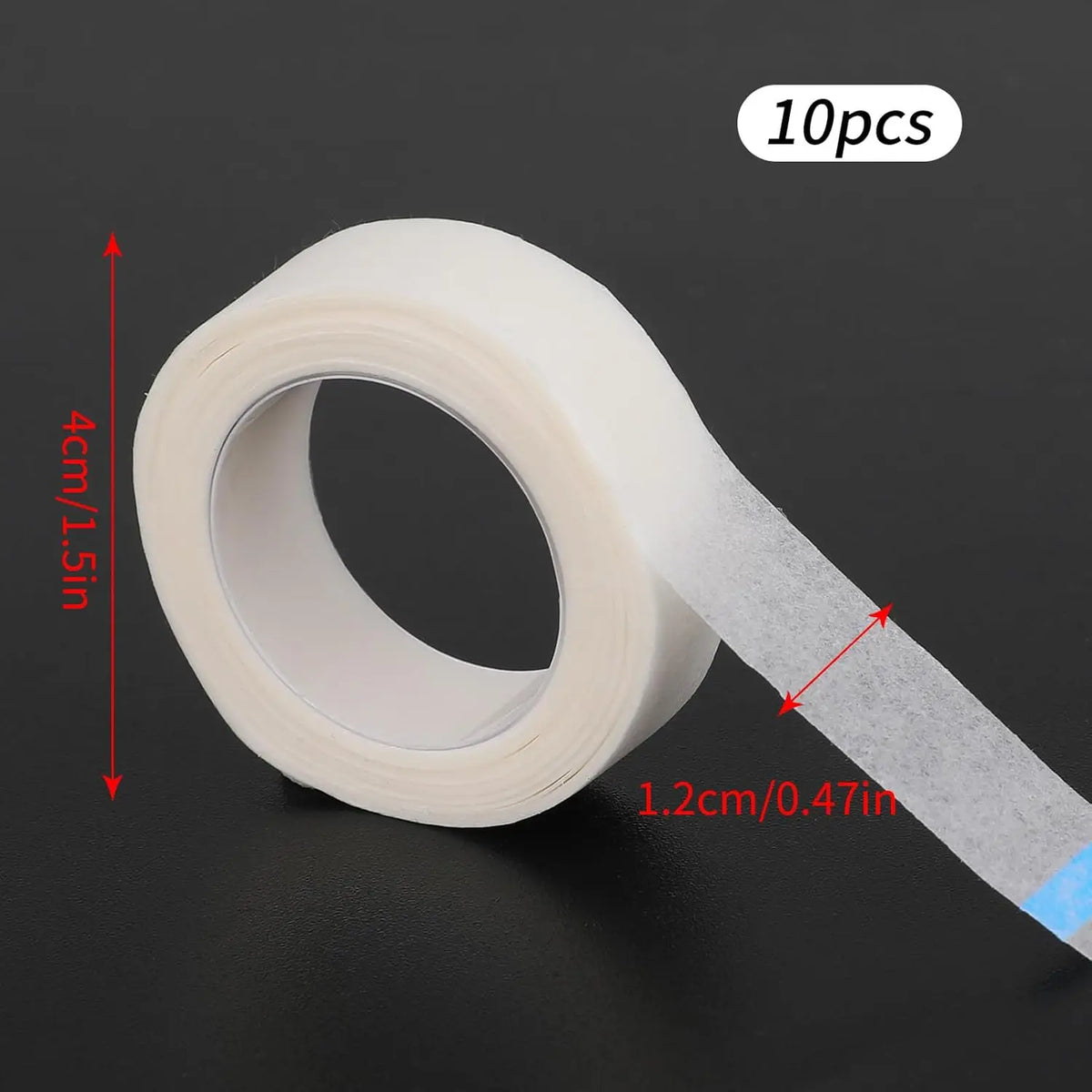 10 Rolls Hypoallergenic Lash Tape - White Micro-Pore Breathable Strips for Eyelash Extensions (Salon Grade)