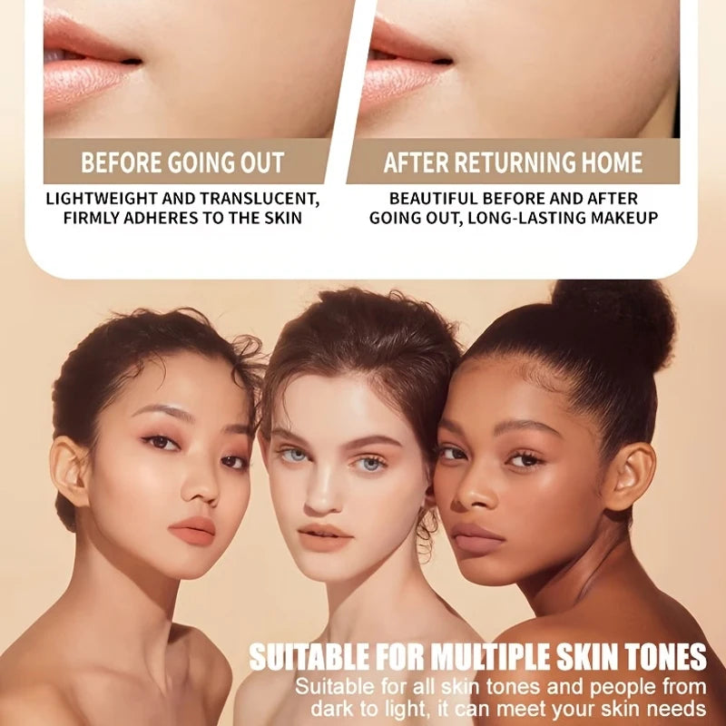 Full Coverage Liquid Foundation, Long-Lasting Oil-Control Matte Primer, Smooth and Non-Caking, Conceals Blemishes and Spots