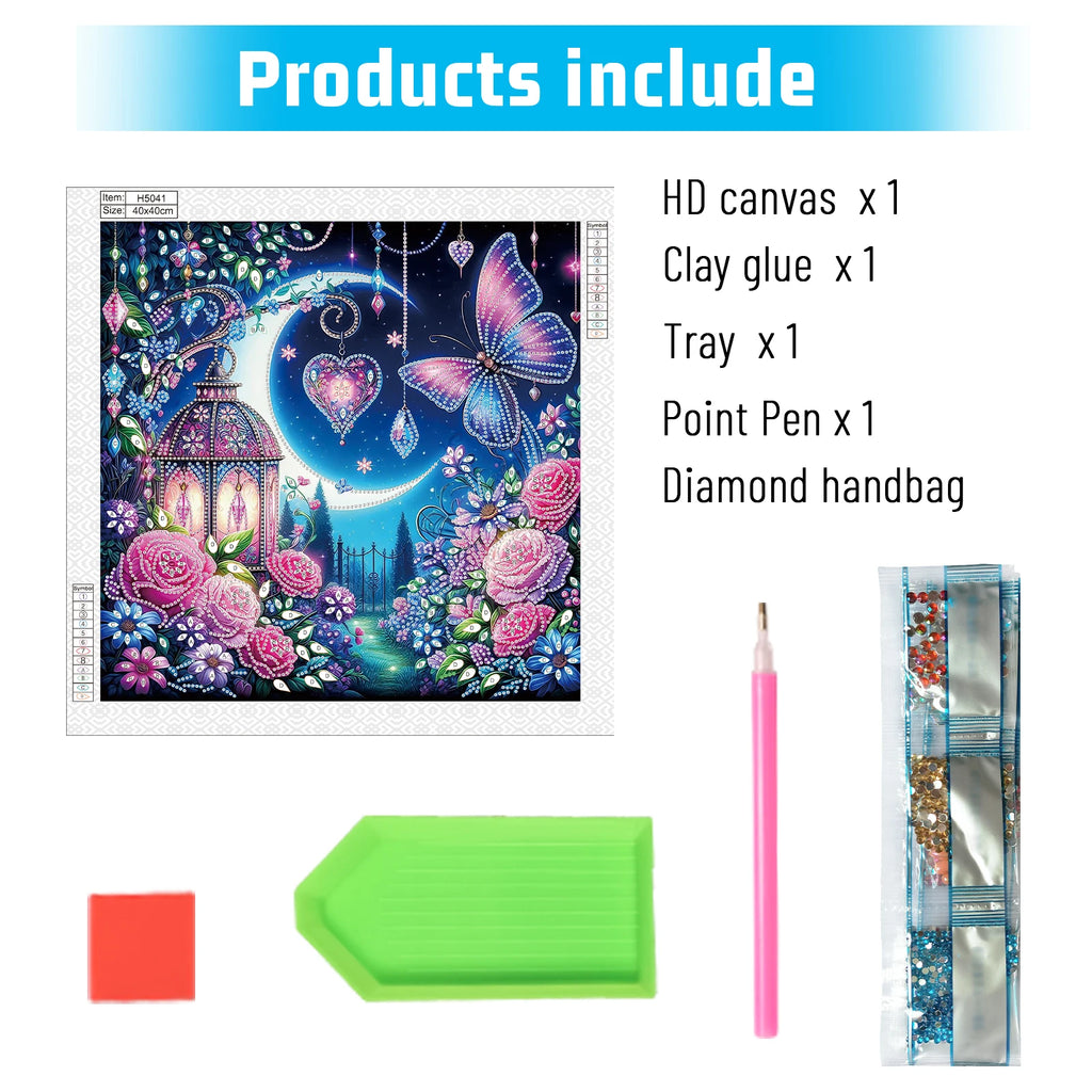 DIY Beautiful Night Diamond Art Painting Kits,Diamond Dots Art Paintings for Beginners and adults for Home Wall Decorate Gift