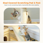 Small Cat Tree for Indoor Cat Tower with Sisal Scratching Post and Pad Wide Top Perch Large Cat Condo Cat Scratchers Cat Toys