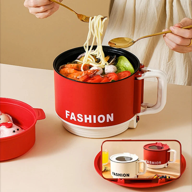 Mini Electric Cooker Portable Rapid Heat Hot Pot for Noodles Soup Steak - Easy Operation Camping Electric Pot