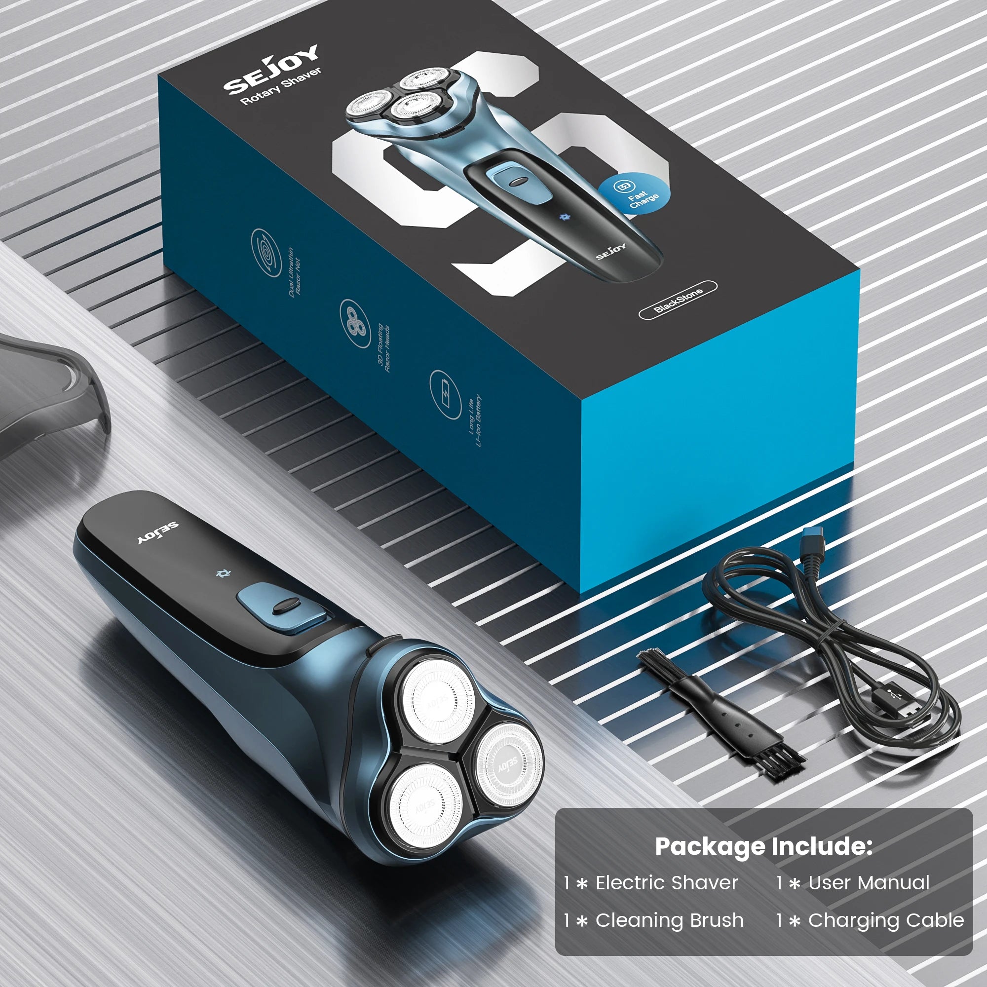 Sejoy 3D Floating Electric Shaver for Men Rechargeable Electric Razor Shaving Machines Mens with Electric Hair Trimmers
